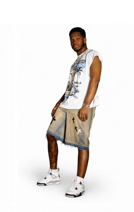 Oversized Boxy Sleeveless Shirt Set