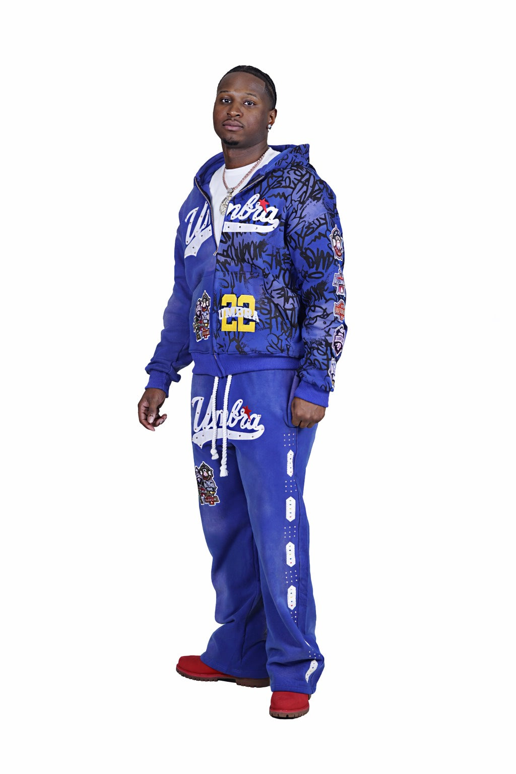 UMBRÁ Logo Sweatsuit Blue/White