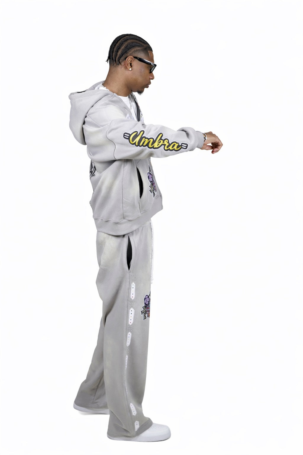UMBRÁ Logo Sweatsuit Grey/White