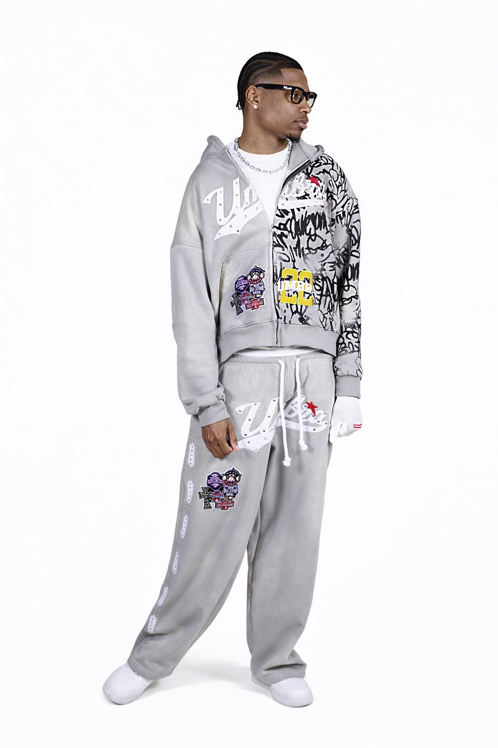 UMBRÁ Logo Sweatsuit Grey/White