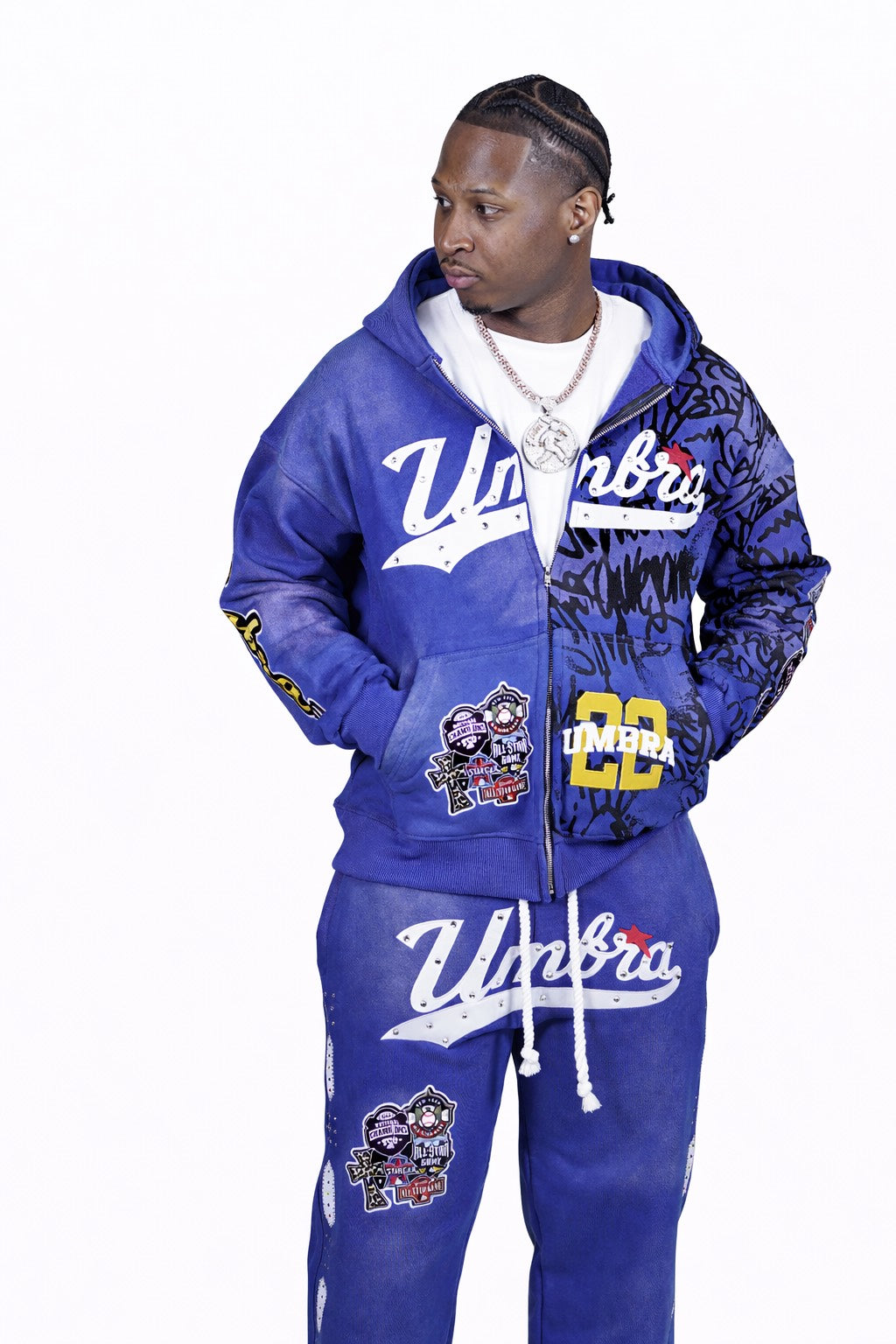 UMBRÁ Logo Sweatsuit Blue/White