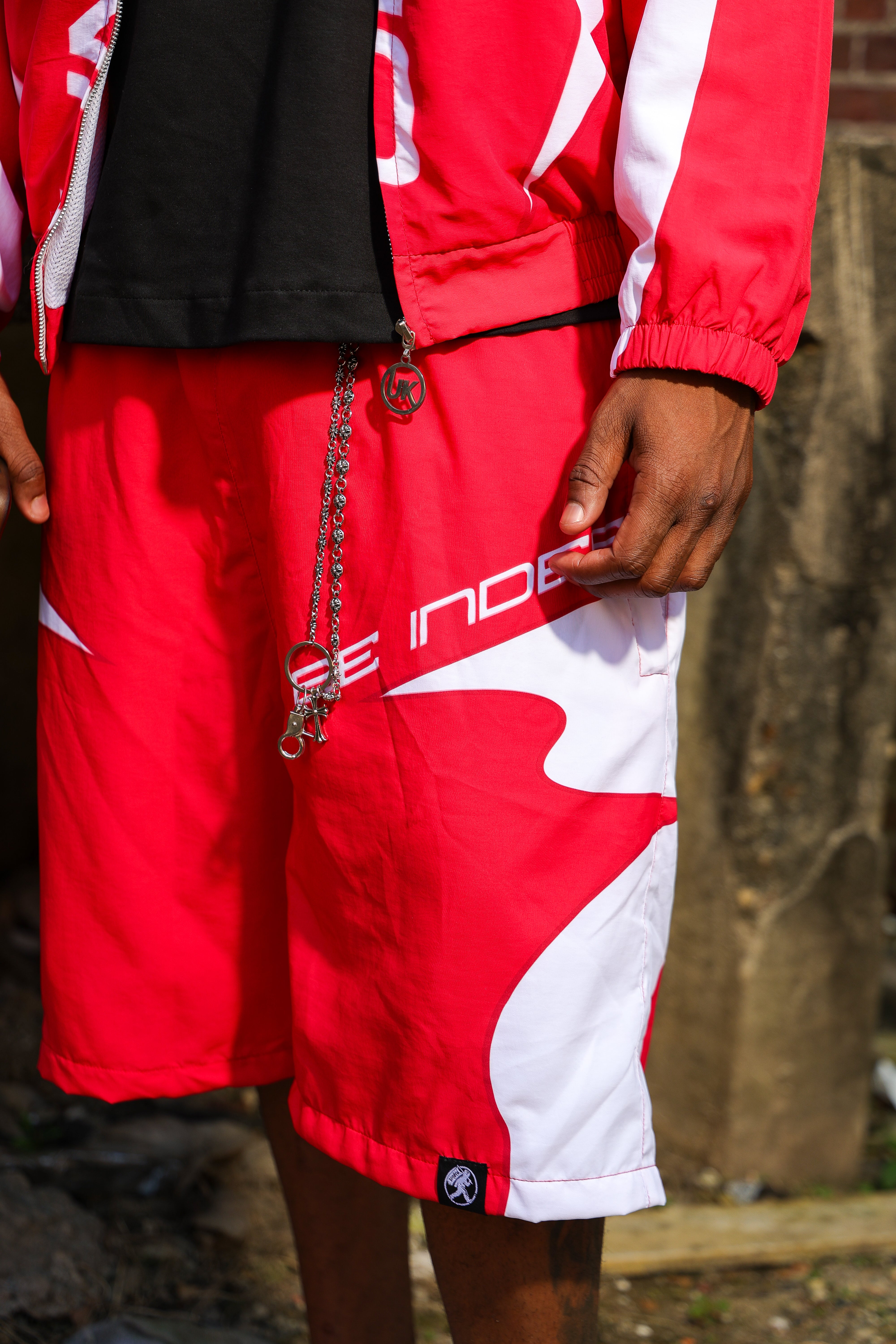 UMBRÁ Windbreaker Jacket and Shorts Set Red